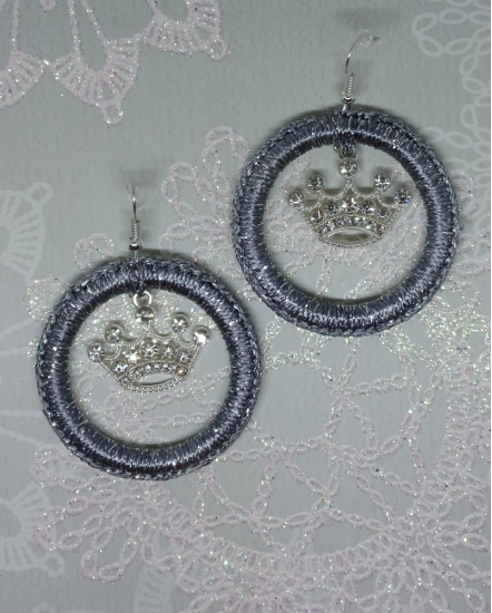 Háčkované  dizajnové náušnice "Umenie kreativity"